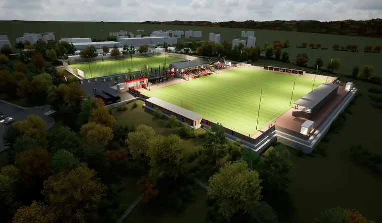 Sân vận động Truro Sports Hub trong phối cảnh 3D