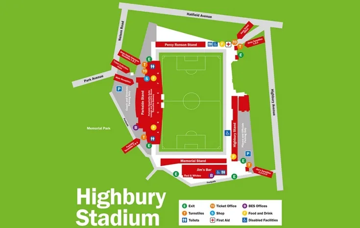 Sơ đồ chỗ ngồi chi tiết sân Highbury Stadium của Fleetwood Town FC