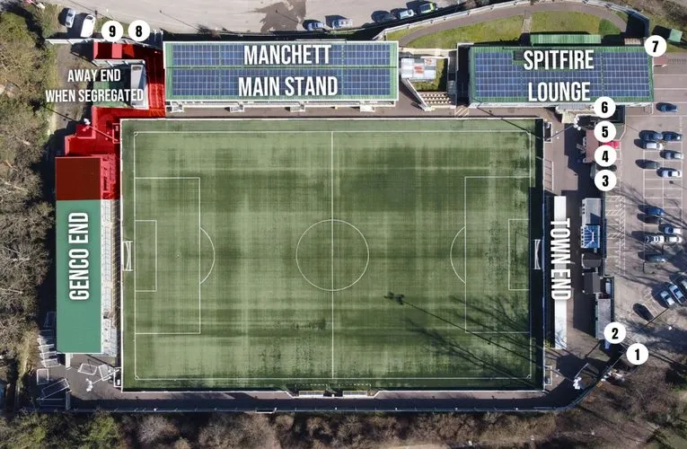 Sơ đồ chỗ ngồi chi tiết tại Sân vận động Gallagher của Maidstone United