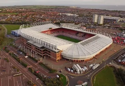 Toàn cảnh Sân vận động The Stadium of Light từ trên cao, biểu tượng của Sunderland AFC